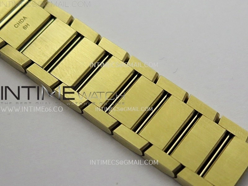Tank Francaise Ladies 21.2mm YG 8848F 1:1 Best Edition Silver Dial on YG Bracelet Ronda Quartz V2